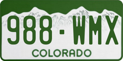 CO license plate 988WMX