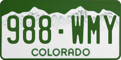 CO license plate 988WMY