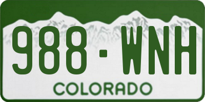 CO license plate 988WNH