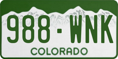 CO license plate 988WNK