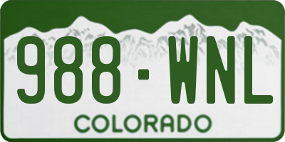 CO license plate 988WNL