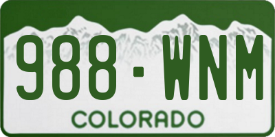 CO license plate 988WNM