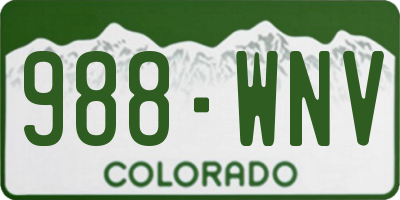CO license plate 988WNV