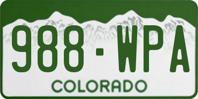 CO license plate 988WPA