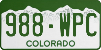 CO license plate 988WPC