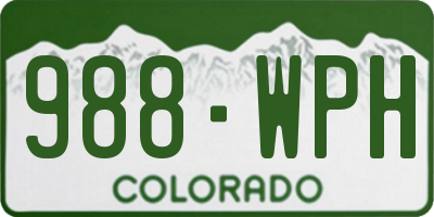 CO license plate 988WPH