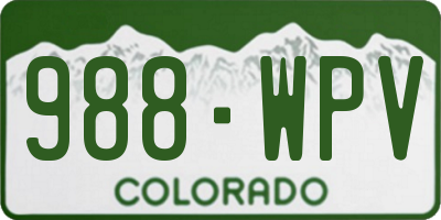 CO license plate 988WPV