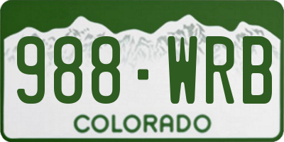 CO license plate 988WRB