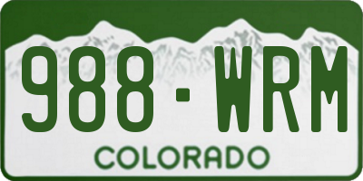 CO license plate 988WRM