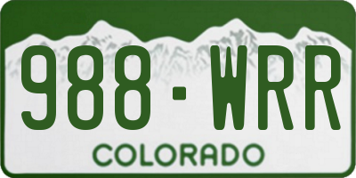 CO license plate 988WRR