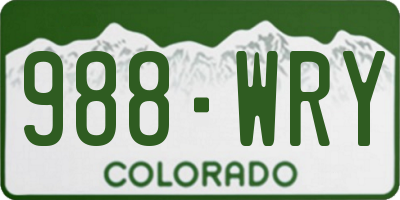 CO license plate 988WRY