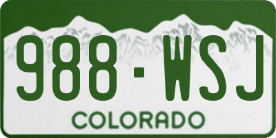 CO license plate 988WSJ
