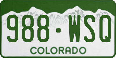 CO license plate 988WSQ