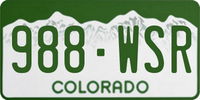 CO license plate 988WSR