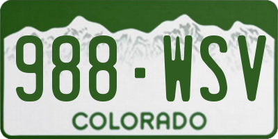 CO license plate 988WSV