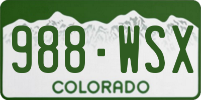CO license plate 988WSX