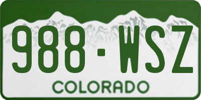 CO license plate 988WSZ