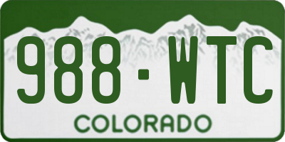 CO license plate 988WTC