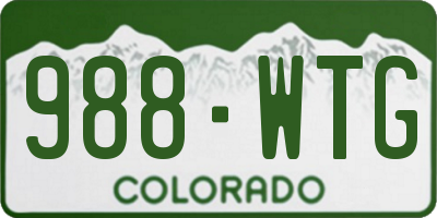 CO license plate 988WTG