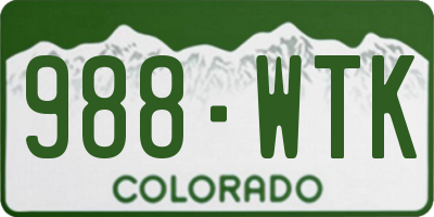 CO license plate 988WTK