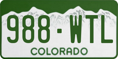 CO license plate 988WTL