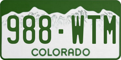 CO license plate 988WTM