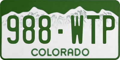 CO license plate 988WTP