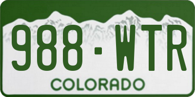 CO license plate 988WTR