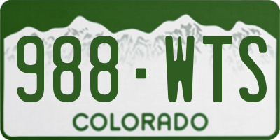 CO license plate 988WTS