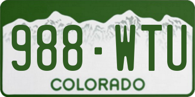 CO license plate 988WTU