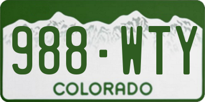 CO license plate 988WTY
