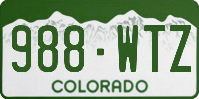 CO license plate 988WTZ
