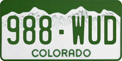 CO license plate 988WUD