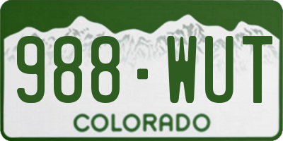 CO license plate 988WUT