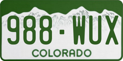 CO license plate 988WUX