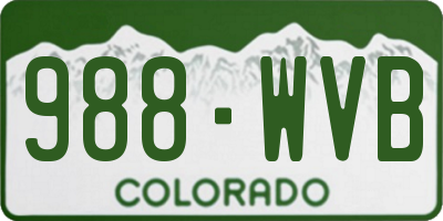 CO license plate 988WVB
