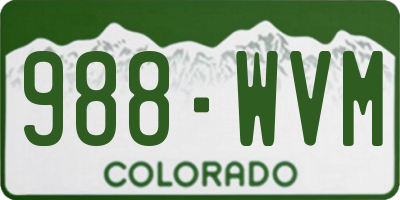 CO license plate 988WVM