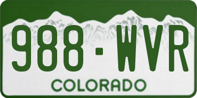 CO license plate 988WVR