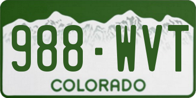 CO license plate 988WVT