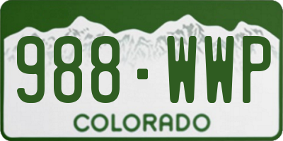 CO license plate 988WWP