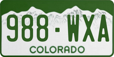 CO license plate 988WXA