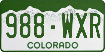 CO license plate 988WXR