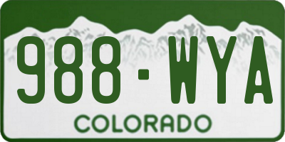 CO license plate 988WYA