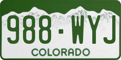 CO license plate 988WYJ