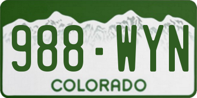 CO license plate 988WYN