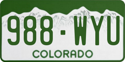 CO license plate 988WYU