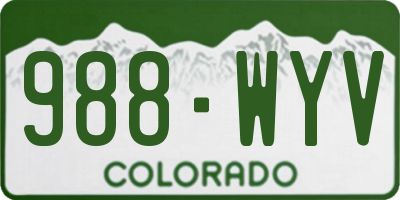 CO license plate 988WYV