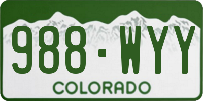 CO license plate 988WYY