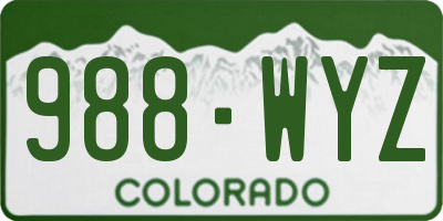 CO license plate 988WYZ