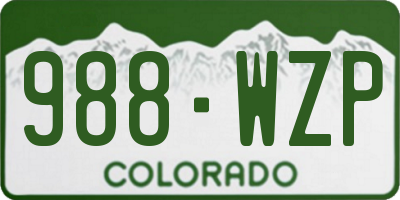 CO license plate 988WZP